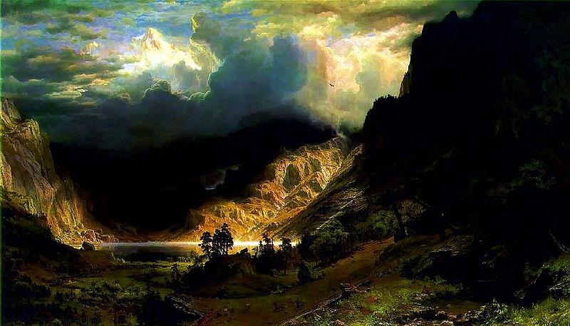 Albert Bierstadt Storm in the Rocky Mountains Mt Rosalie Sweden oil painting art